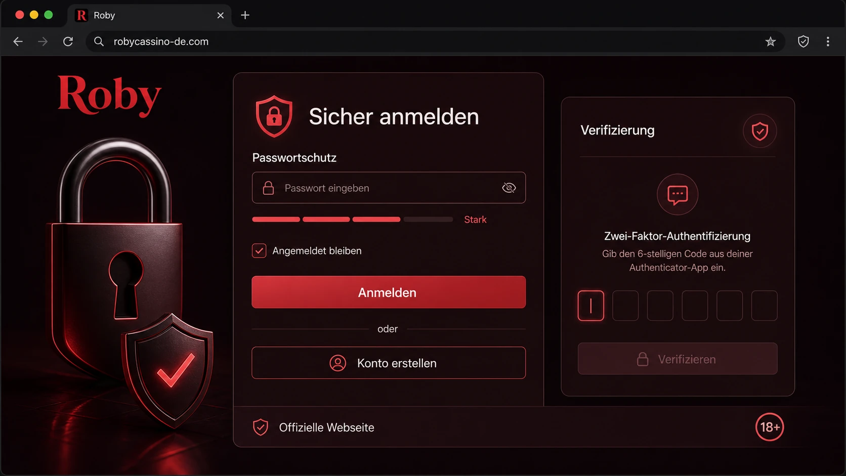 Sicherheit beim Roby Casino Login